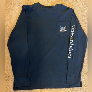 Vineyard Vines Hockey Dark Blue Long Sleeve Tee